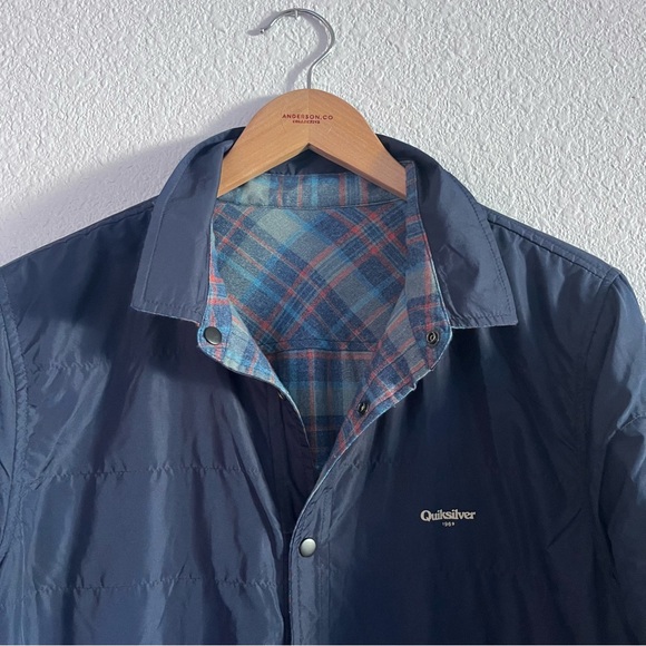 Quicksilver Blue and Red Plaid Reversible Shirt Jacket Size L - Picture 4 of 6